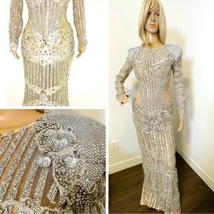 Angel&Brinks luxury dress silver with stones ⭐️RRP-1300 $ #3